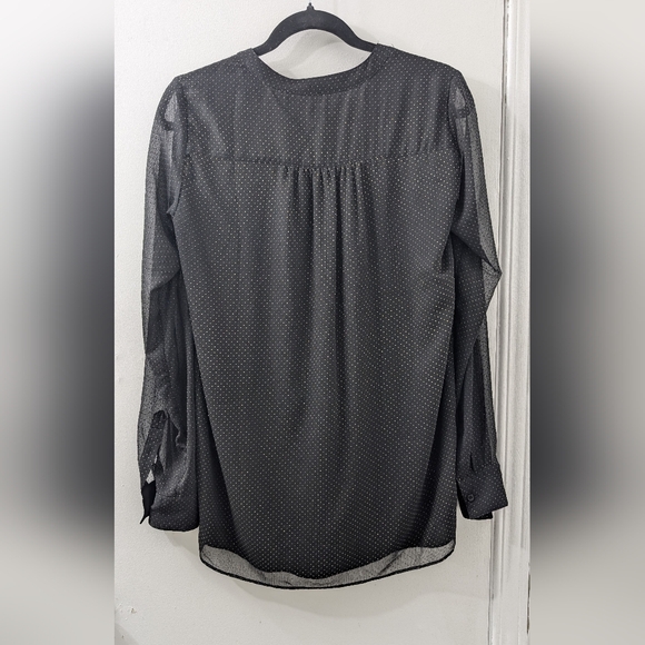 Tristan Sheer Black Blouse with Polka Dots - Picture 5 of 5